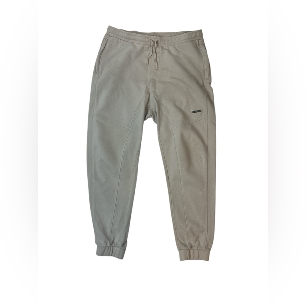 Gymshark Men’s‎ Joggers Size L Beige Athletic Sweatpants Lounge Gym